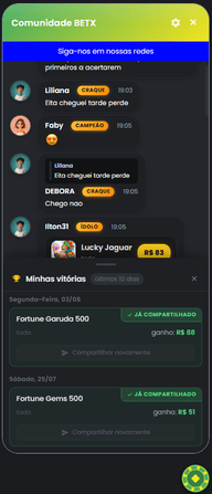 Compartilhamento de grandes vitórias