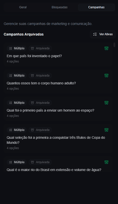Campanhas Arquivadas