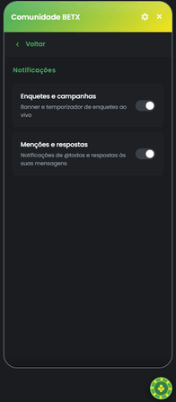 Configurações de notificações
