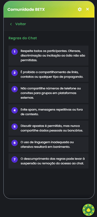 Regras do chat da comunidade