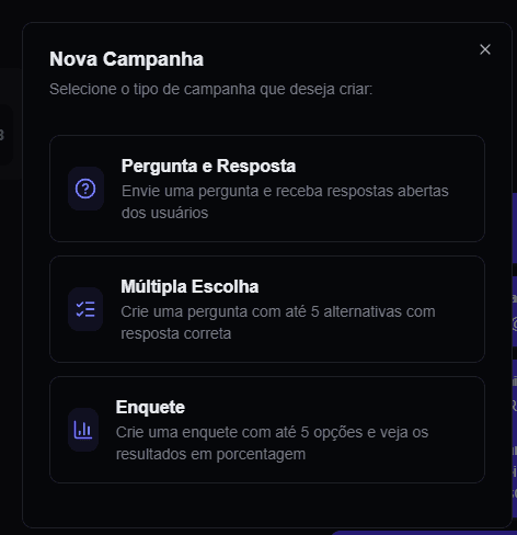 Criação de Campanhas