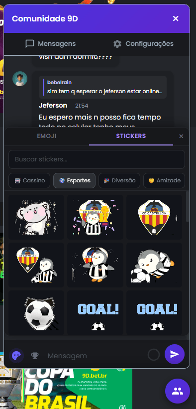 Stickers e emojis personalizados